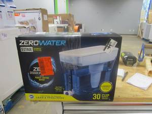 lot 57 image: ZERO WATER ZeroWater 30-Cup Ready-Pour- Water Pitcher Filter in Blue with Filtration System (OPEN BOX)