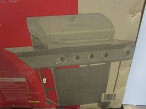 lot 60 image: NEXGRILL 4-Burner Propane Gas Grill in Black with Side Burner and Stainless Steel Main Lid (USED, OPEN BOX)
