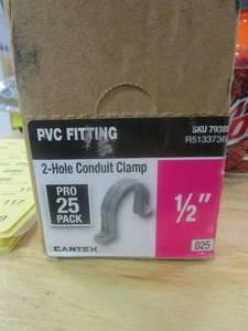 lot 95 image: CARLON 12 in. PVC Conduit Clamp (25-Bag) - Standard Fitting - 18 PACK