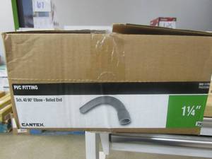 lot 97 image: 1-14 in. 90-Degree Schedule 40 PVC Belled End Standard Radius Elbow - 12 PACK