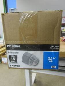 lot 101 image: 34 in. PVC Terminal Adapter (15-Pack) - Standard Fitting - 8 PACK
