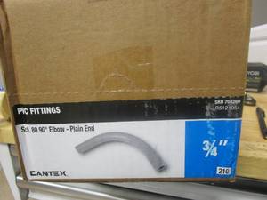 lot 109 image: 34 in. 90-Degree Plain-End Elbow - 15 PACK