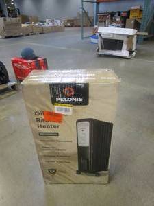 lot 152 image: PELONIS 1,500-Watt Oil-Filled Radiant Electric Space Heater with Thermostat (OPEN BOX)