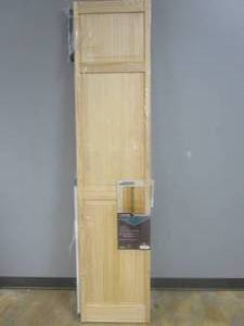 lot 160 image: VERANDA 36 in. x 80 in. 6-Panel Pine Unfinished Interior Closet Bi-fold Door (SMALL SCUFFS ON DOOR)