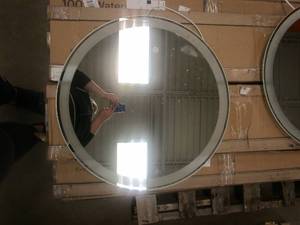 lot 174 image: Framed Circular LED Light Bathroom Vanity Mirror (SEE PHOTOS)