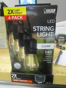 lot 108 image: FEITT ELECTRIC 15-Watt Equivalent S14 HO String Light LED Light Bulb, Warm White 2200K (24-4 PACKS)