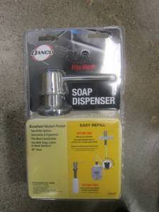 lot 132 image: DANCO Soap Dispenser with Straight Nozzle in Brushed Nickel (BRAND NEW)