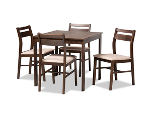 lot 10 image: BAXTON STUDIO Lovy 5-Piece Beige Dining Set (APPEARS NEW IN BOX)