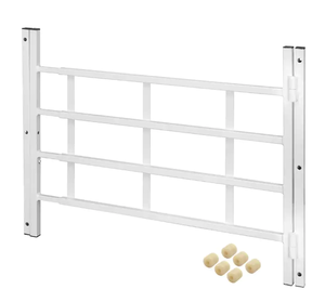 lot 145 image: SEGAL 21 in., Painted Carbon Steel, Hinged 4-Bar Window Grill in White (OPEN BOX)