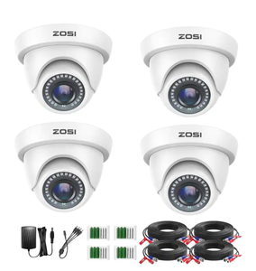 lot 3 image: ZOSI 1080p Wired Home Security Cameras Compatible with All TVI DVR, For Outdoor and Indoor (4 PACK, NEW CONDITION)