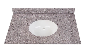 lot 58 image: 37 IN X 22 IN Stone Effect Vanity Top in Mineral Gray (NEW IN BOX)