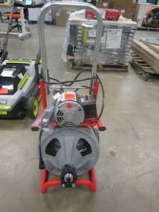 lot 181 image: RIDGID K-400 Drain Cleaning Snake Auger 120-Volt Drum Machine with C-32IW 38 in. x 75 ft. Cable (NICE CONDITION)