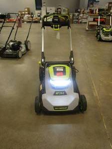 lot 185 image: RYOBI 40V HP Brushless 21 in. Cordless Battery Walk Behind Self-Propelled Lawn Mower (MISSING BAGGER, HANDLE IS CRACKED, TOOL ONLY)