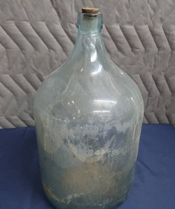 VINTAGE BLUE GLASS 5 GAL JUG