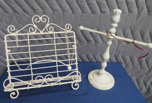 VINTAGE METAL BOOK HOLDER AND...