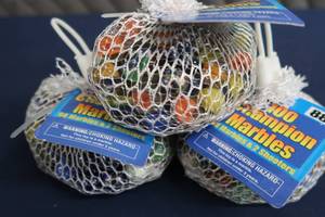 3 BAGS UNOPENED CHAMPION MARBLES.