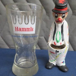 HAMMS BEER GLASS AND A CUTE CLOWN