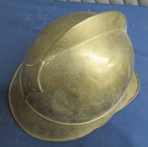 ANTIQUE BRASS FIREMANS HELMET