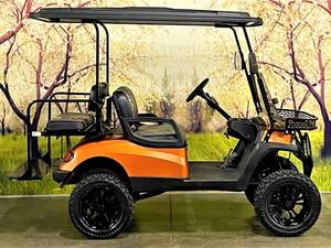 lot 1 image: STREET READY GOLF CART- YAMAHA DRIVE ELECTRIC HARVEST ORANGE HAVOC