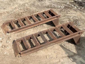 lot 5-D image: Set Of Heavy Duty Welded Steel Equipment Trailer Loading Ramps