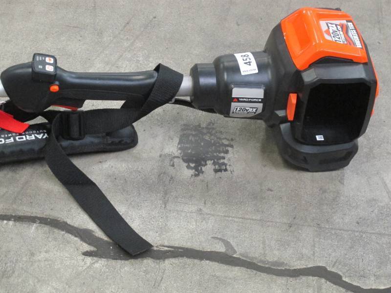 lot 420 image: YARD FORCE YOLTX18TB00 120V Li-Ion 18 Line Trimmer with Push-Button Speed Control, NO BATTERYCHARGER