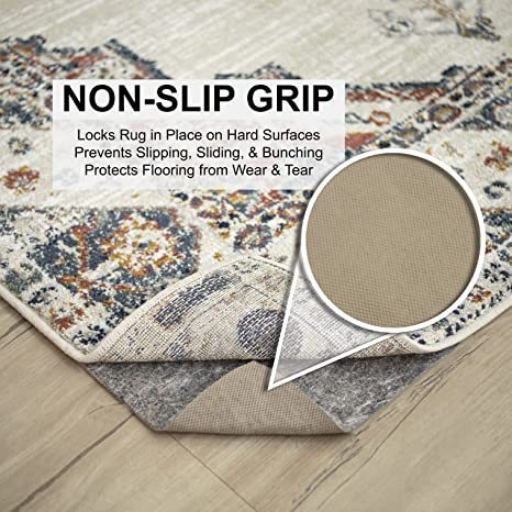 lot 438 image: Mohawk Home 5 x 8 Non Slip Rug Pad Gripper 14 Thick Dual Surface Felt  Rubber Gripper - Safe for All Floors