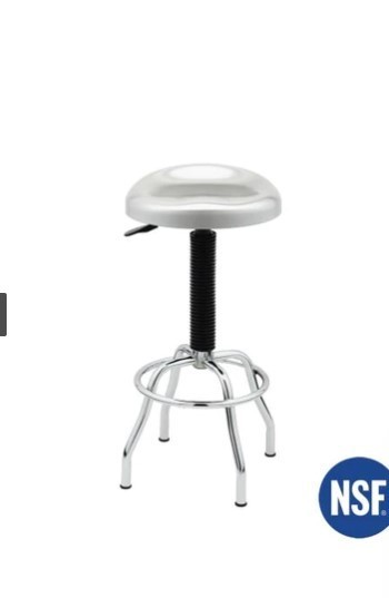 lot 470 image: Seville Classics Contoured Stainless Steel Seat Pneumatic Adjustable Work Stool