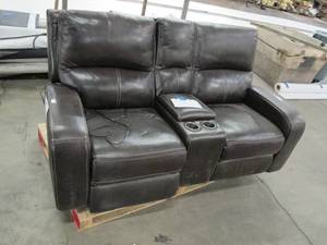 lot 294 image: Two Seater Powered Reclining Theater Seat - 1 Side Not Working
