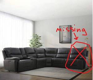 lot 306 image: 2 Pallets of Malachi Leather Power Reclining Sectional with Power Headrests - Missing 1 Section