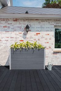 lot 349 image: Vita Urbana 16x56x33 Parklette Planter - Large, Slate Gray