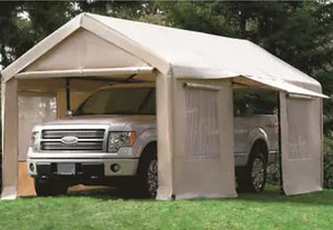 lot 355 image: 10 X 20 Steel Frame Canopy with Side Wall Protections