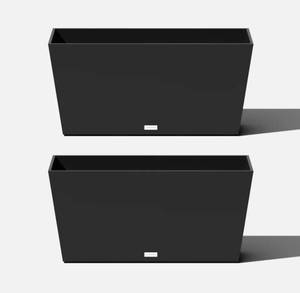 lot 367 image: Pure Series Plastic Planter Boxes By Veradek - Black - 15.25 H x 31 W x 10 D