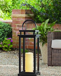 lot 413 image: Members Mark Outdoor Iron Lantern with LED Candle