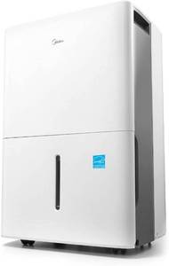 lot 436 image: Midea 4,500 Sq. Ft. Dehumidifier With Reusable Air Filter 50 Pint - Ideal For Basements, Large & Medium Sized Rooms, And Bathrooms (White)