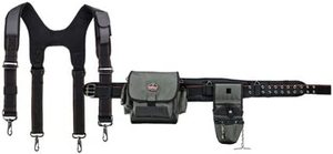 lot 508 image: NEW Ergodyne Arsenal 5506S Tool Rig Set, X-Large-Includes Tool Belt, 2 Pouches, Padded Suspenders , Gray