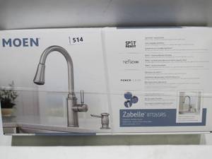 lot 514 image: NEW Moen Zabelle One-Handle Pulldown Kitchen Faucet