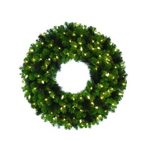 lot 863 image: NEW Celebrations 9016959 36 in. Dia. Bristol Pine Prelit LED Decorated Wreath - Pure White LED
