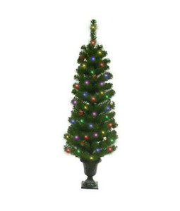 lot 865 image: NEW Celebrations Home 4 ft. Potted Douglas Fir Prelit 35 count Artificial Tree - Multi-Color
