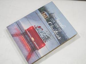 lot 872 image: NEW Hallmark All Hearts Come Home For Christmas Wooden TabletopWall Sign