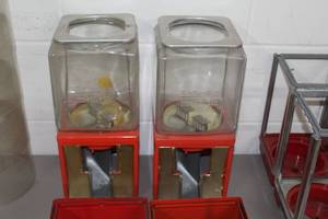 Lot of (2) Bulk Candy Dispenser Machine with Glass Dispenser