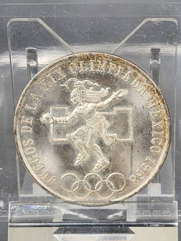 1968 Mexico Olympics Silver 25 Pesos Coin