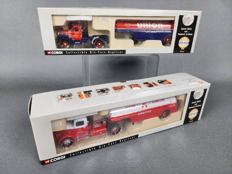 (2) New In Box HO Train Scale Precision Athearn Die Cast Tractor Trailer Licensed by the Ford Motor Company Lot