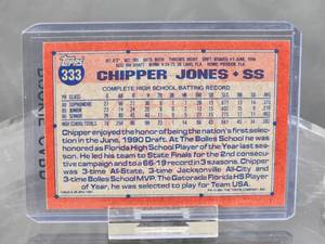 1991 Topps Baseball Chipper Jones Rookie Card #333