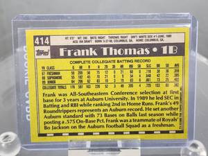 1990 Topps Baseball Frank Thomas Rookie Card #414