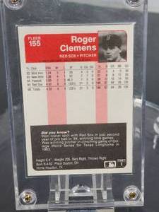 1985 Fleer Baseball Roger Clemens Rookie Card #155