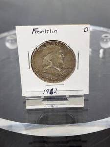 1962D U.S. Franklin Silver Half Dollar Coin