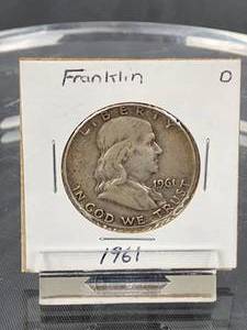 1961D U.S. Franklin Silver Half Dollar Coin