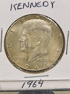 1964 U.S. Silver Kennedy Half Dollar Coin