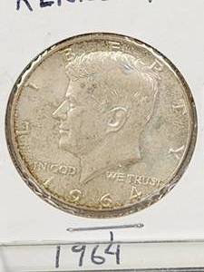 1964 U.S. Silver Kennedy Half Dollar Coin