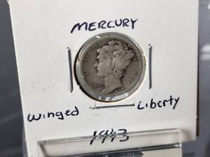 (4) 1943S Silver Mercury Dimes